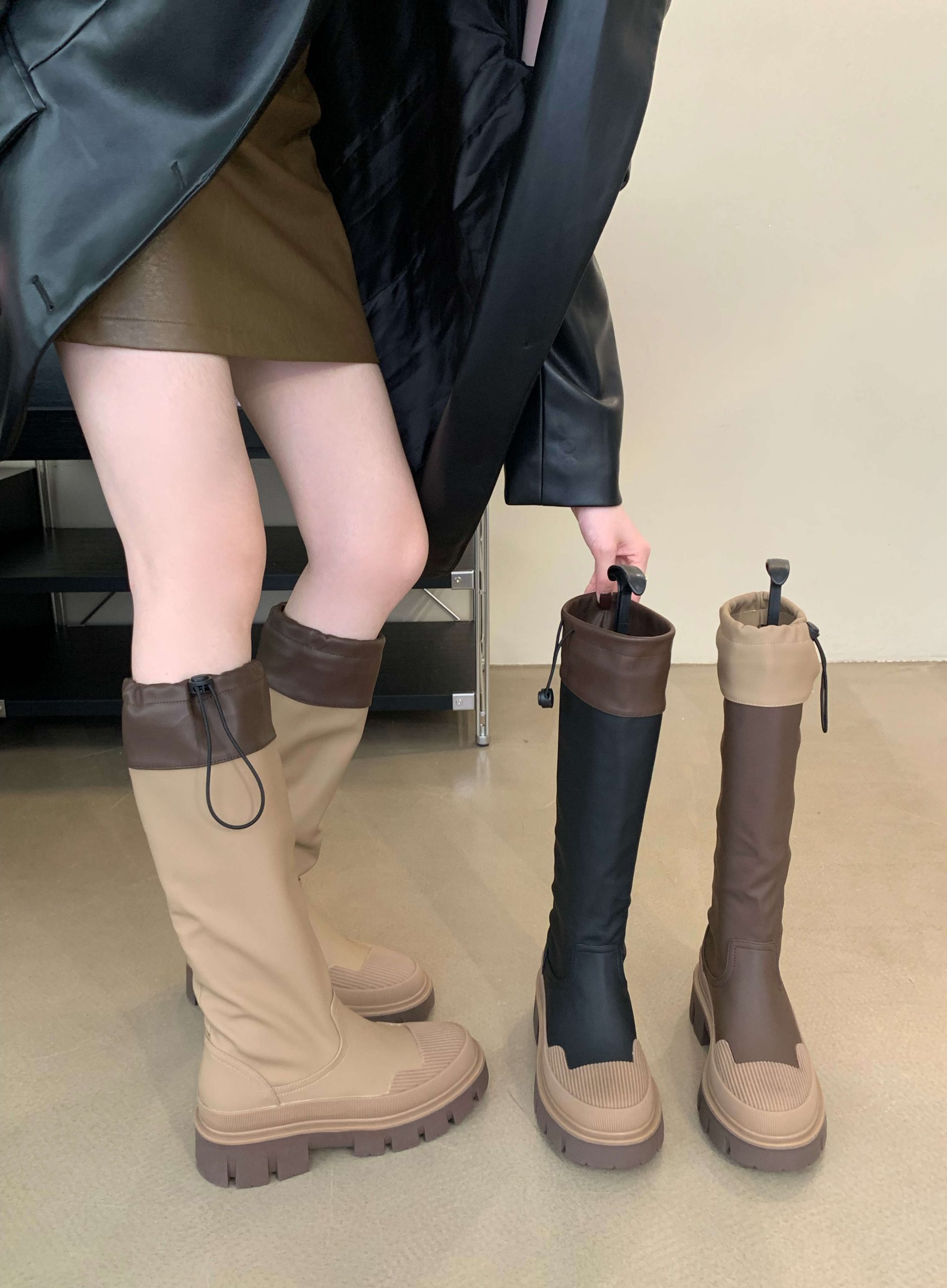 2023 New Women’s High Boots Summer Hot Style Camping Western Cowboy Boots Blue Thick Sole Outdoor High Boots