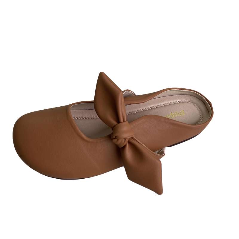 Bow Round Toe Flat Shoes Women 2023 Spring Retro Literary Student Cute Fairy Soft Leather Granny Shoes - Style 00c124 - Image 5
