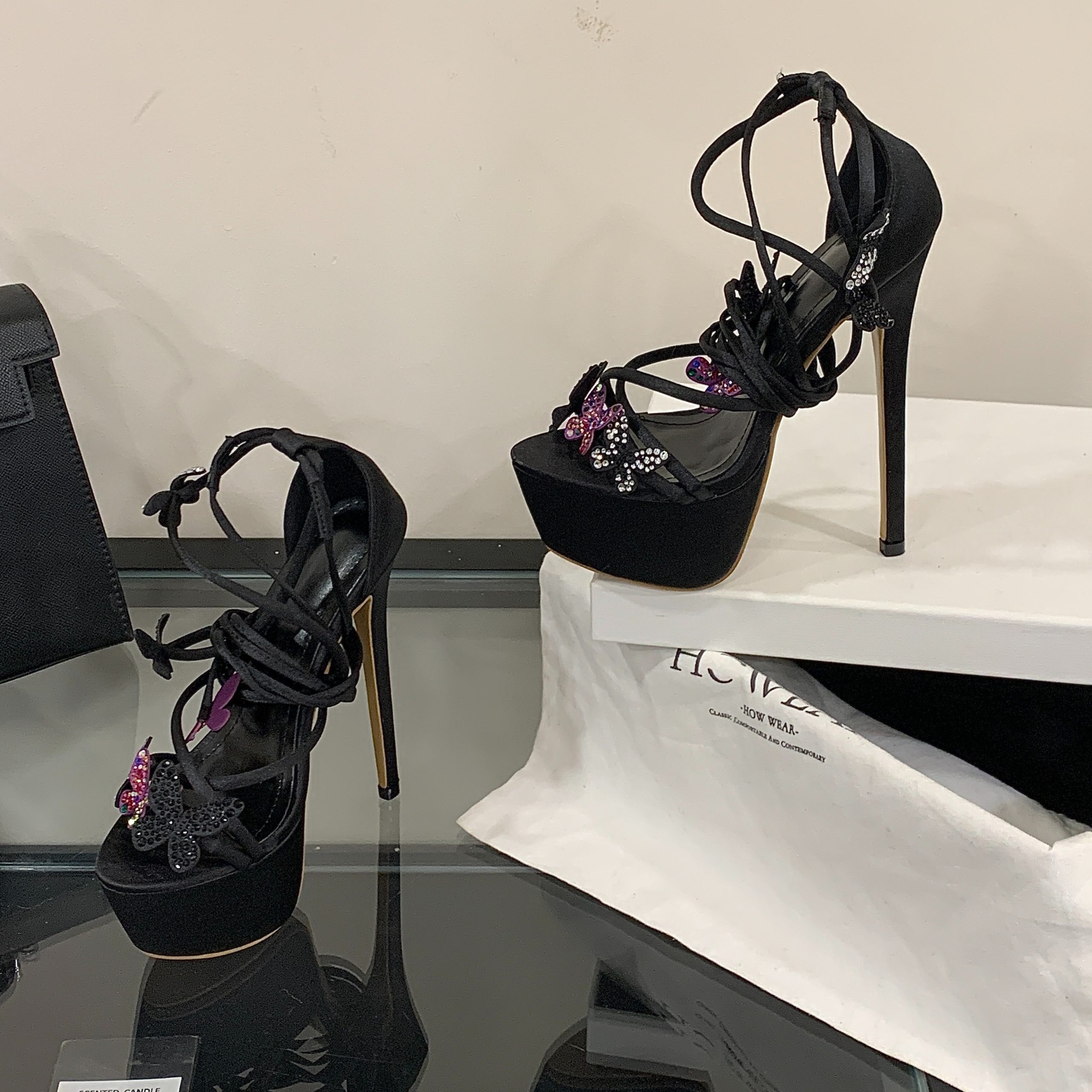 Mobeini 2026 New Roman Style Rhinestone Strappy High Heel Sandals with 16CM Platform, Black, Sizes 35-42 - Image 5