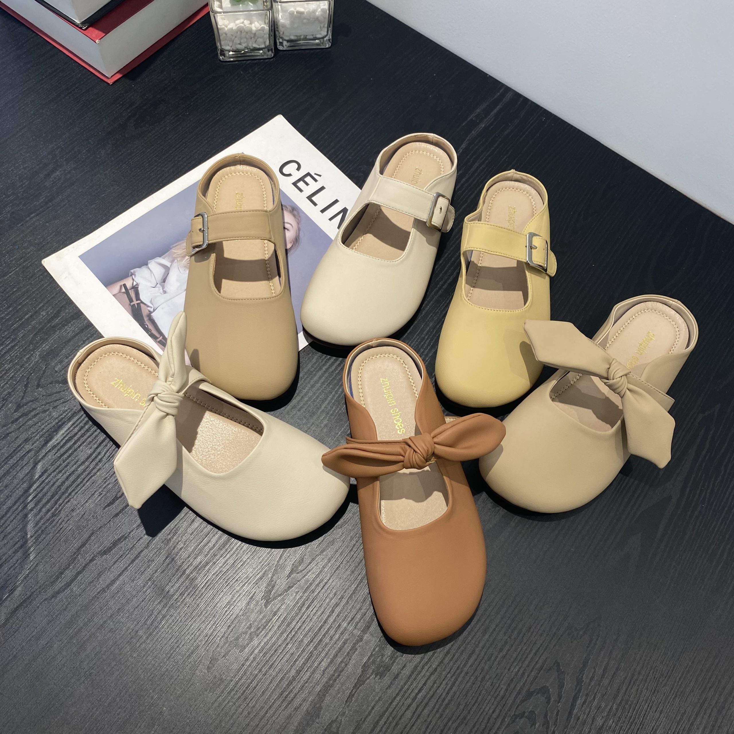 Women's 2023 New Arrival Mary Jane Slippers - Slip-On Flat Shoes with Soft Sole and Leather, Korean Style - Image 4